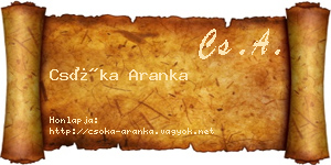Csóka Aranka névjegykártya