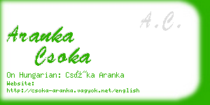 aranka csoka business card